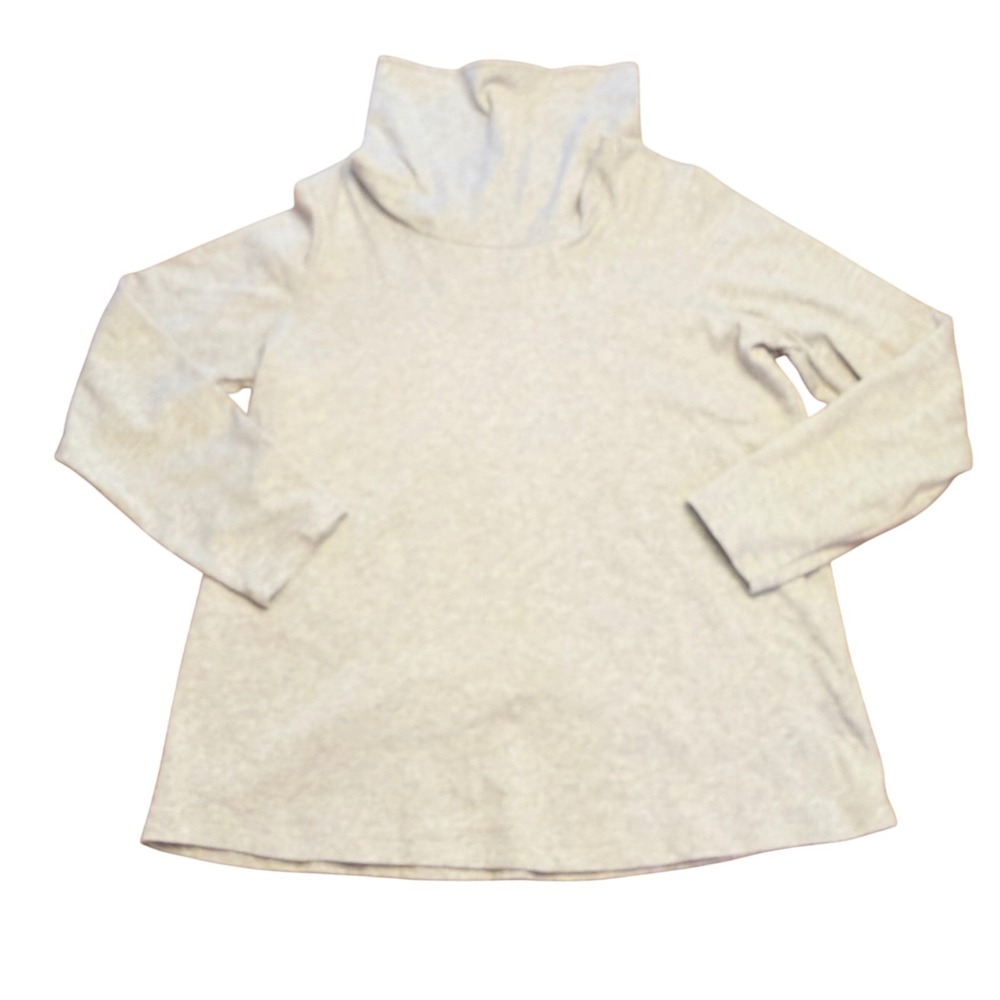 L.L.Bean Women's Size XL 100% Cotton Gray Turtleneck Pullover‎ Casual Minimalist
